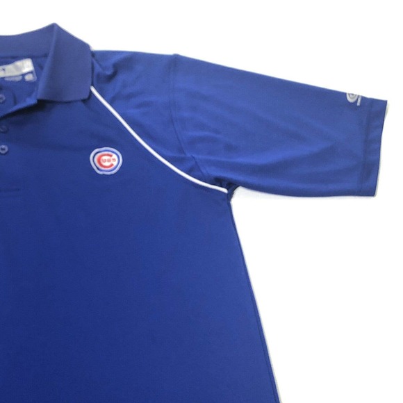 Men’s Size Medium MLB Chicago Cubs True Fan Short Sleeve Baseball Polo Shirt - Picture 10 of 11